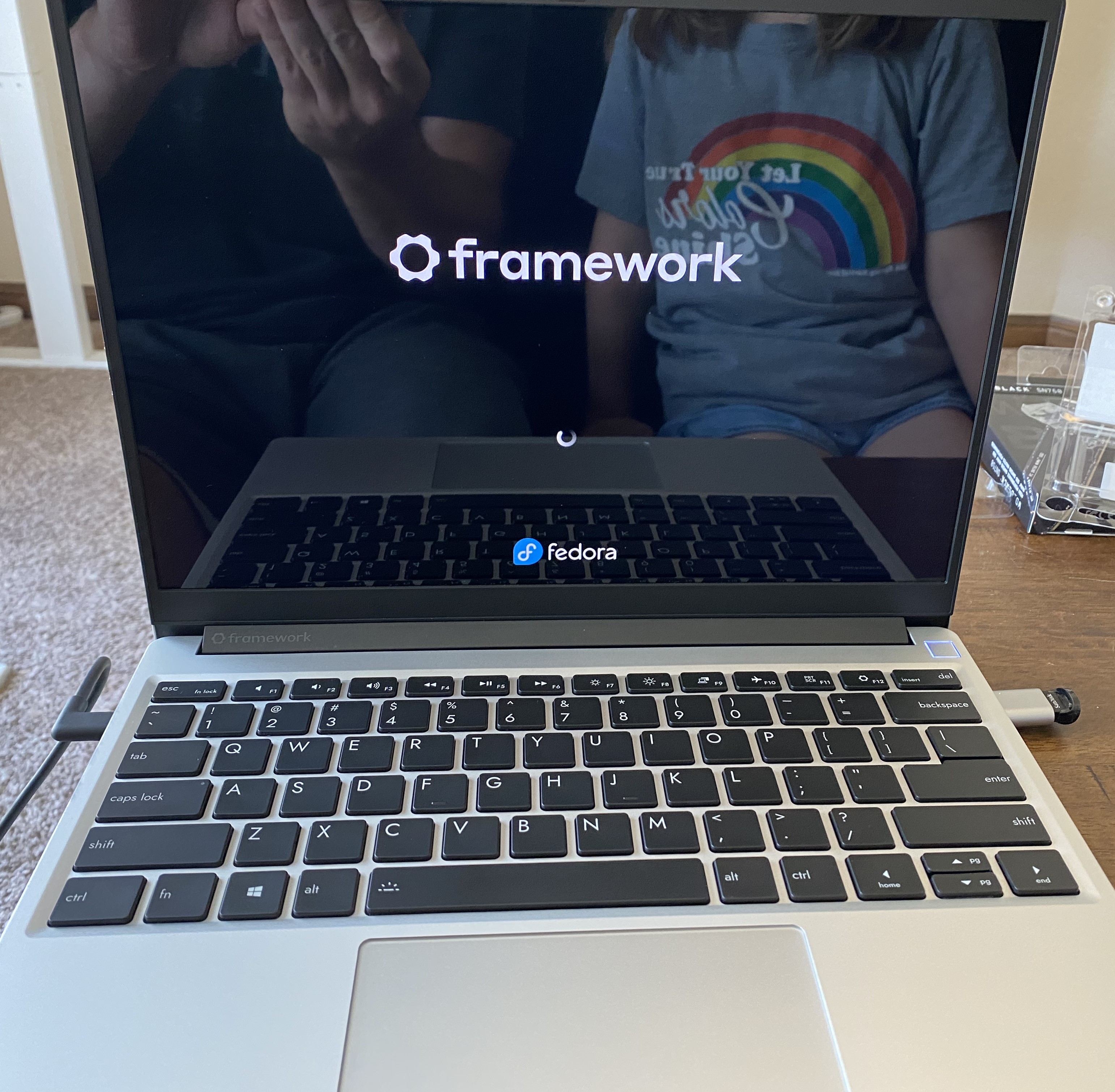 a photo of the framework boot screen