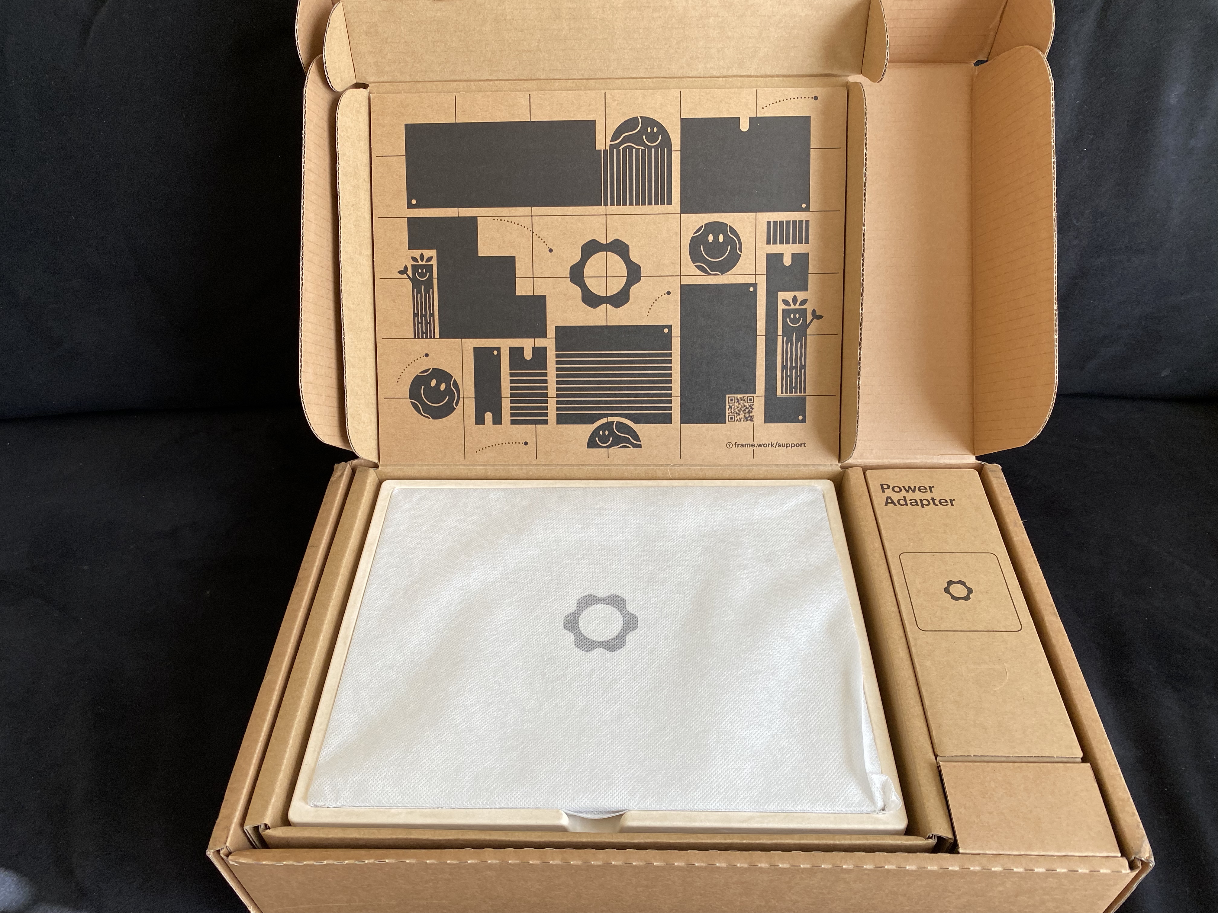 a photo of the Framework Laptop shipping box